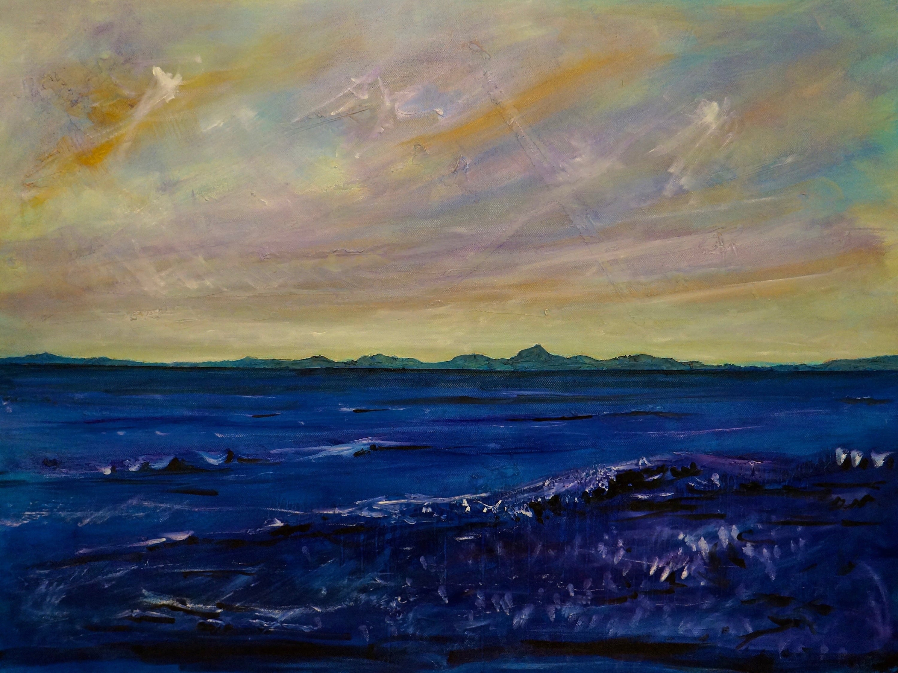 Impressionistic seascape painting on Jura Original Painting product display