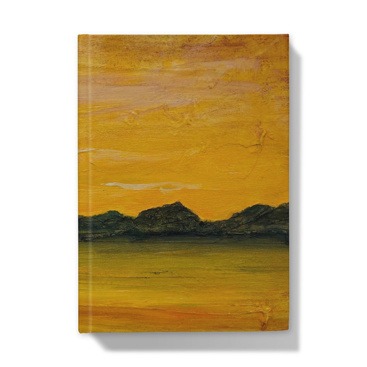 Jura Sunset Art Gifts Hardback Journal-Journals & Notebooks-Hebridean Islands Art Gallery-A5-Lined-Paintings, Prints, Homeware, Art Gifts From Scotland By Scottish Artist Kevin Hunter