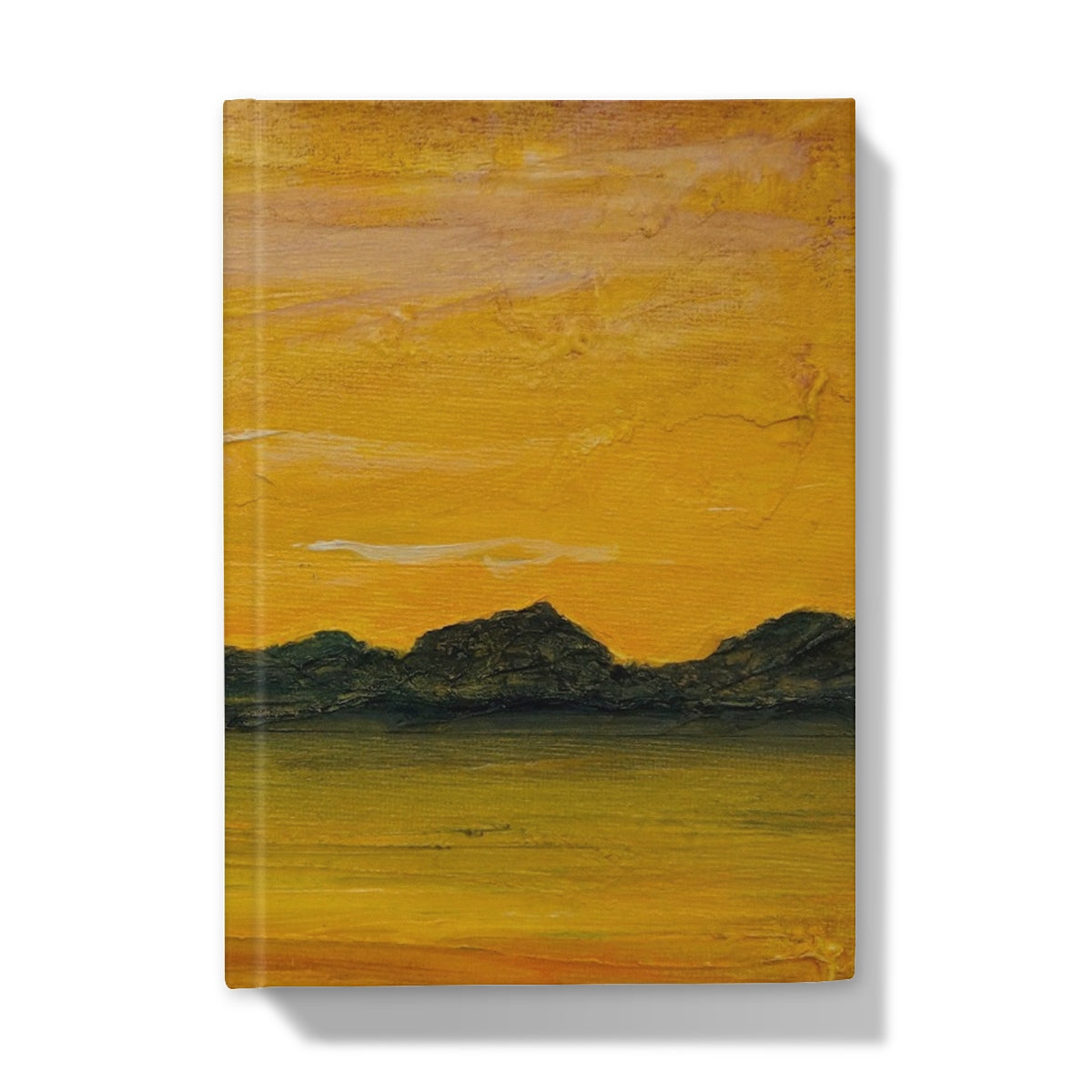Jura Sunset Art Gifts Hardback Journal-Journals & Notebooks-Hebridean Islands Art Gallery-5"x7"-Plain-Paintings, Prints, Homeware, Art Gifts From Scotland By Scottish Artist Kevin Hunter