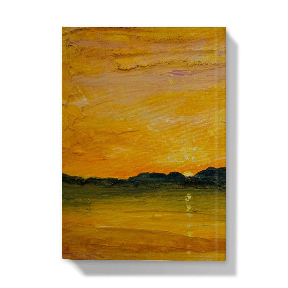 Yellow orange abstract textured landscape on Jura Sunset journal