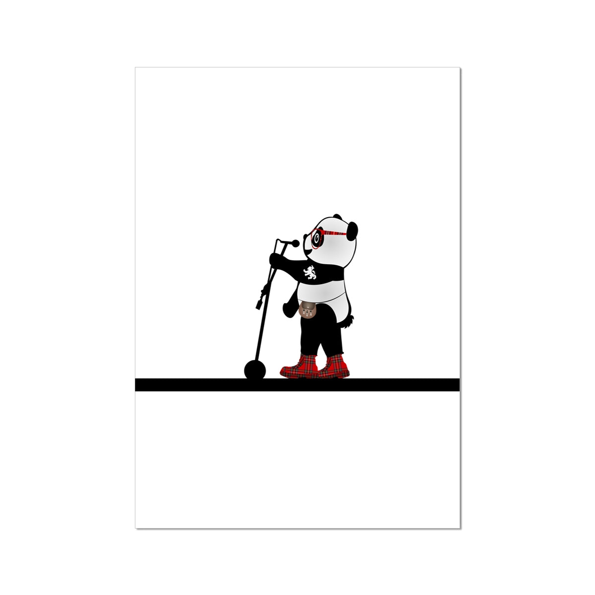 Karaoke | Panda Disco | Graphic Art Print-Fine art-Flipmo | Scottish Graphic Artist-A2 Portrait-Paintings, Prints, Homeware, Art Gifts From Scotland By Scottish Artist Kevin Hunter