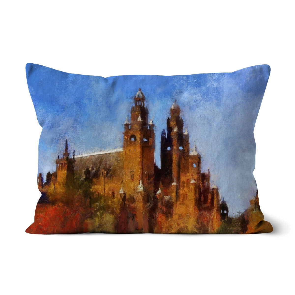 Kelvingrove Art Gallery cushion with Alcazar de Sevilla painting