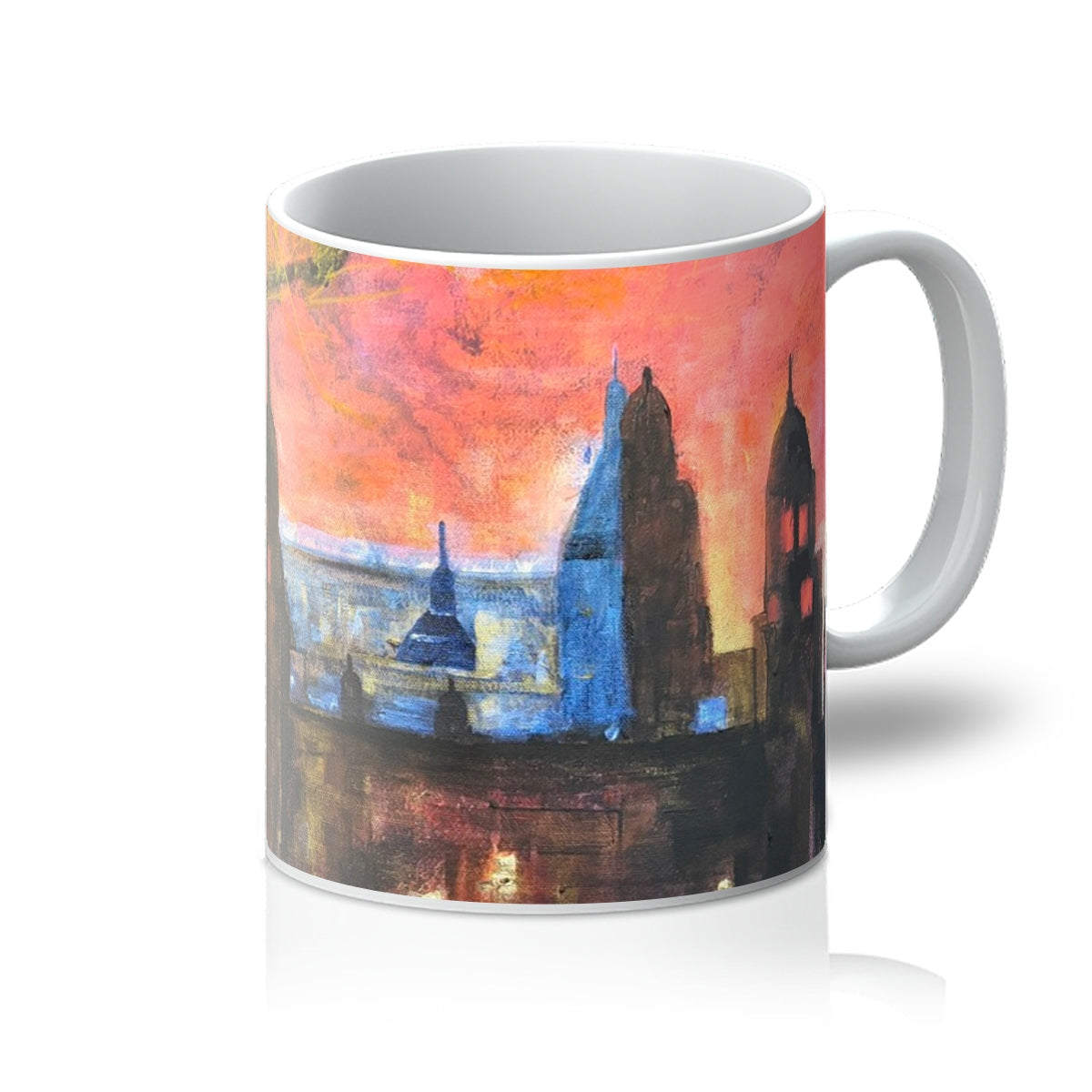 Kelvingrove Art Gallery Dusk Mug with vibrant impressionistic cityscape