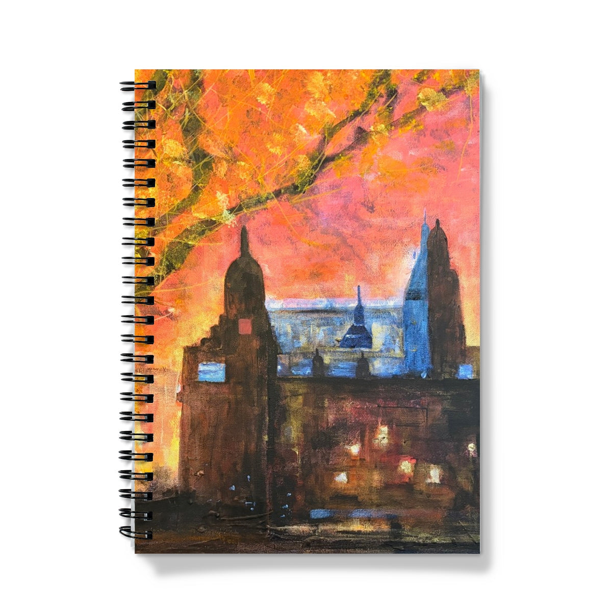 Kelvingrove Art Gallery Dusk Notebook with vibrant cityscape