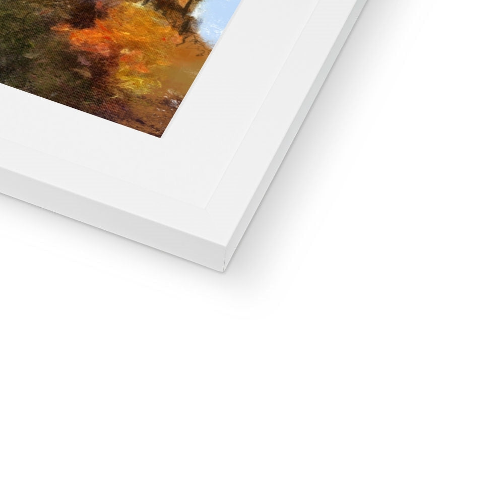 White framed Kelvingrove Art Gallery print of autumn impressionist landscape