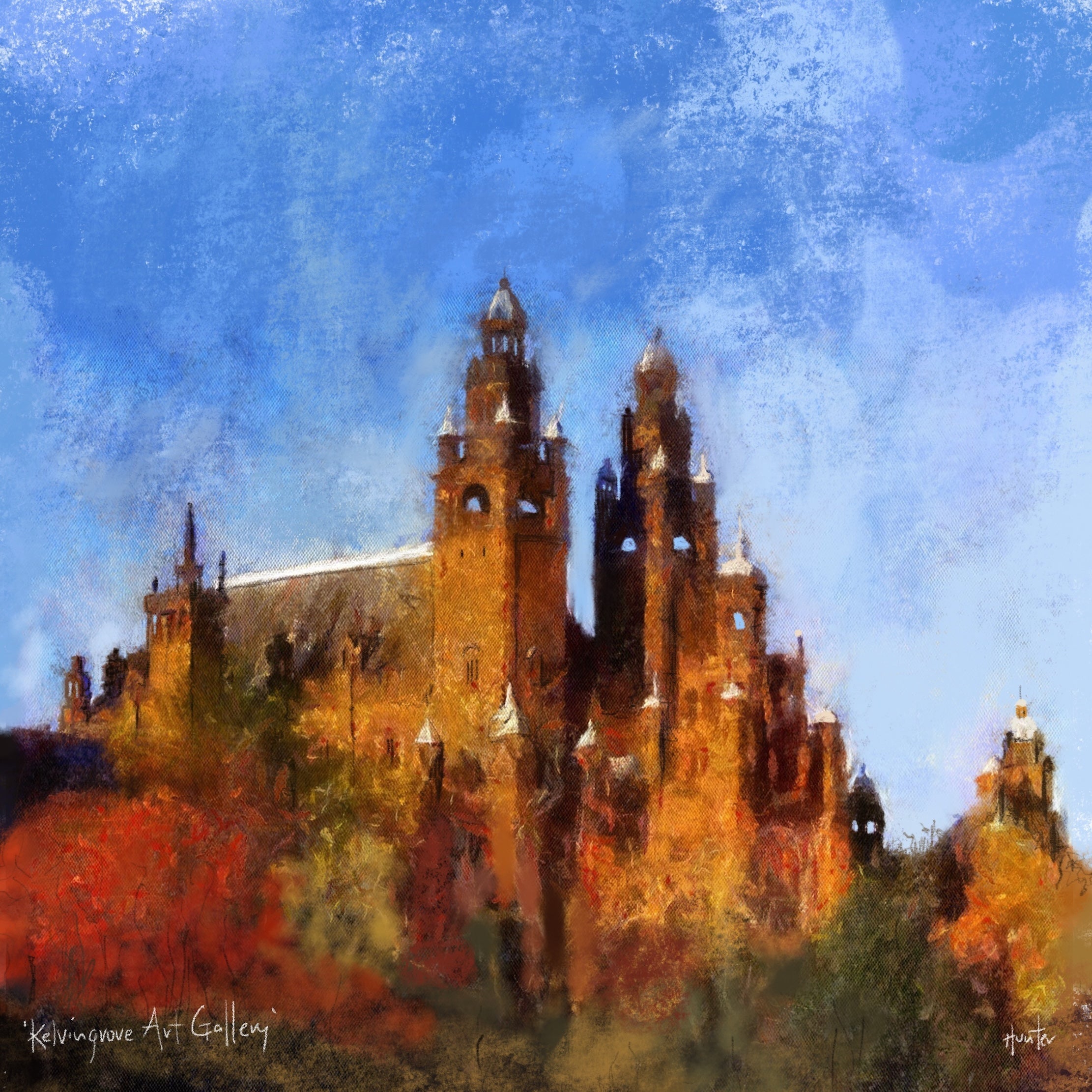 Kelvingrove Art Gallery | Scotland In Your Pocket Print-Scotland In Your Pocket Framed Prints-Edinburgh & Glasgow Art Gallery-Paintings, Prints, Homeware, Art Gifts From Scotland By Scottish Artist Kevin Hunter