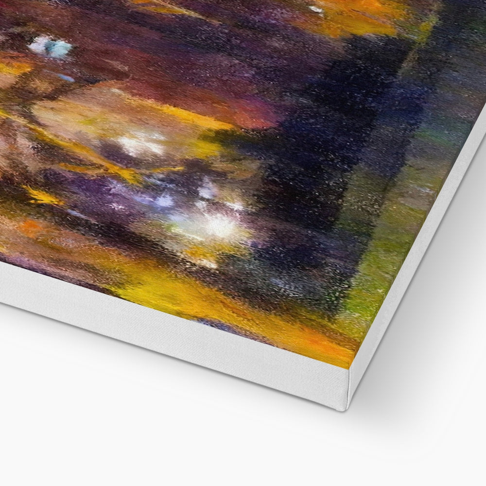 Kelvingrove Nights abstract canvas print with vibrant colors and textured brushstrokes