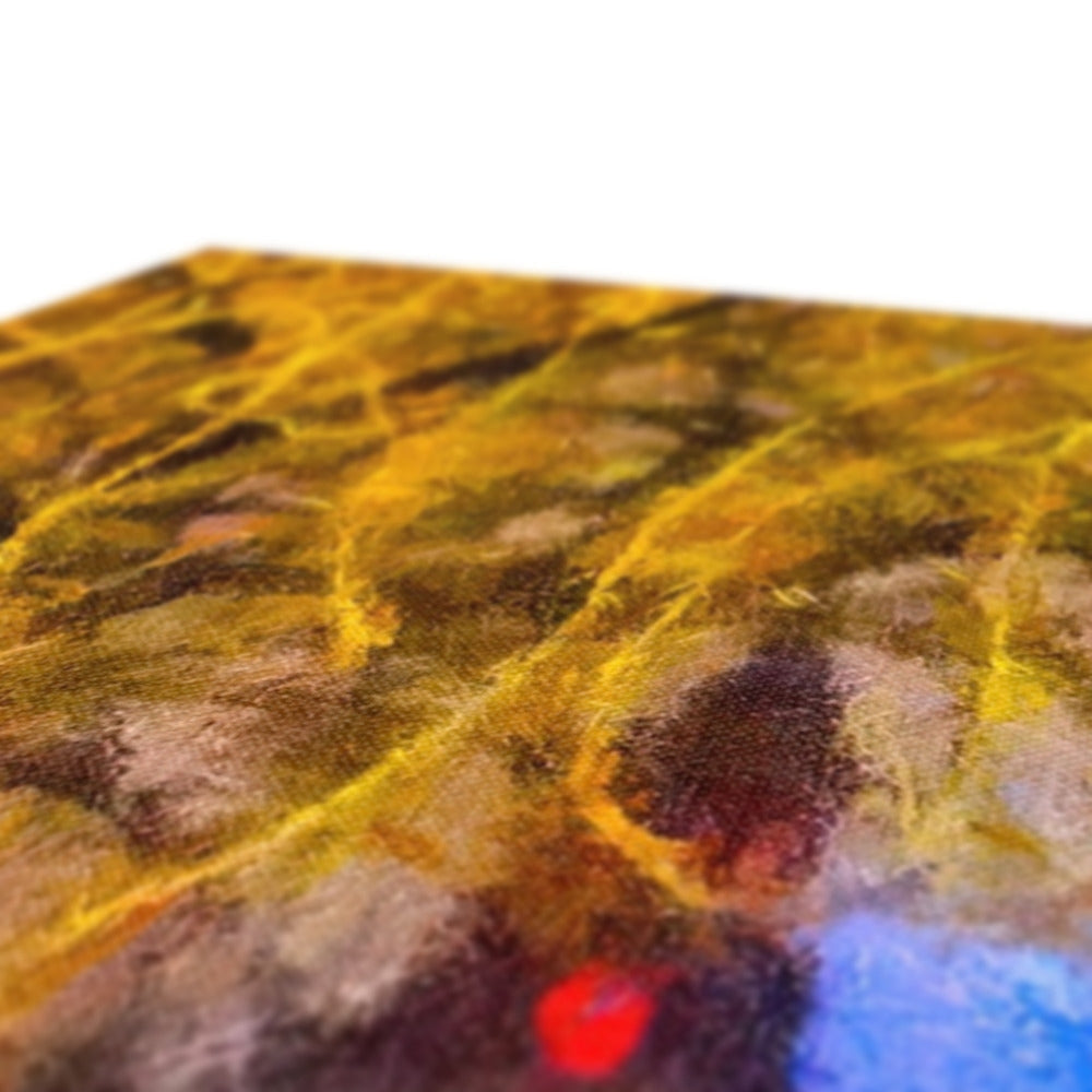 Golden Thread Woven Scarf with Intricate Patterns on Kelvingrove Nights Canvas