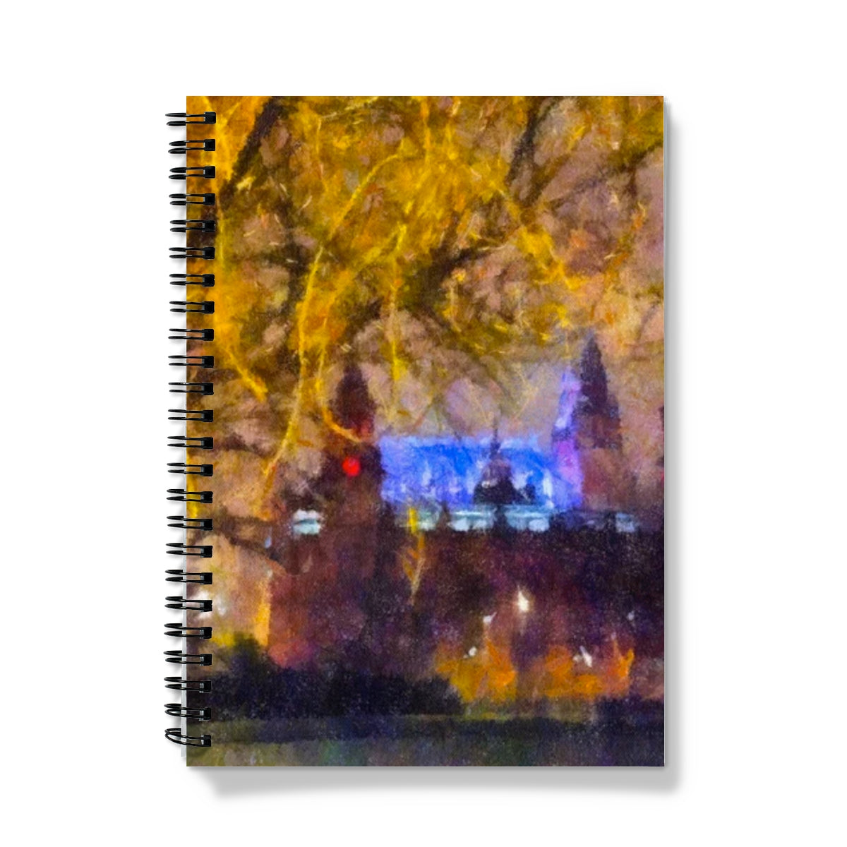 Kelvingrove Nights Glasgow Art Gifts Notebook-Journals & Notebooks-Edinburgh & Glasgow Art Gallery-A4-Graph-Paintings, Prints, Homeware, Art Gifts From Scotland By Scottish Artist Kevin Hunter