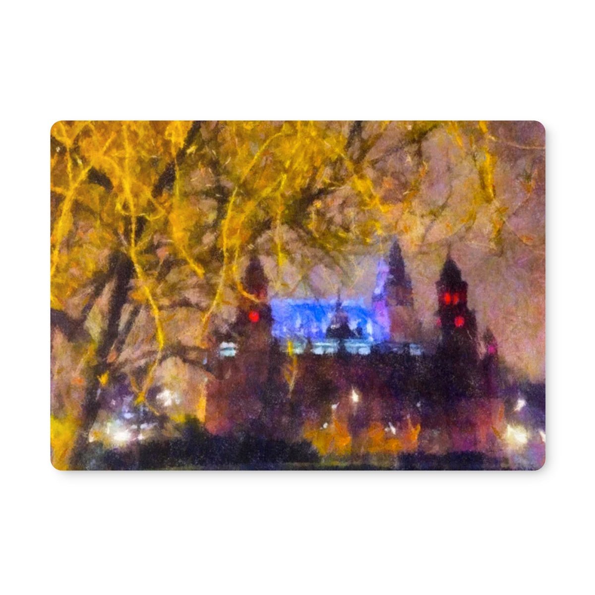 Kelvingrove Nights Glasgow Art Gifts Placemat-Placemats-Edinburgh & Glasgow Art Gallery-Single Placemat-Paintings, Prints, Homeware, Art Gifts From Scotland By Scottish Artist Kevin Hunter