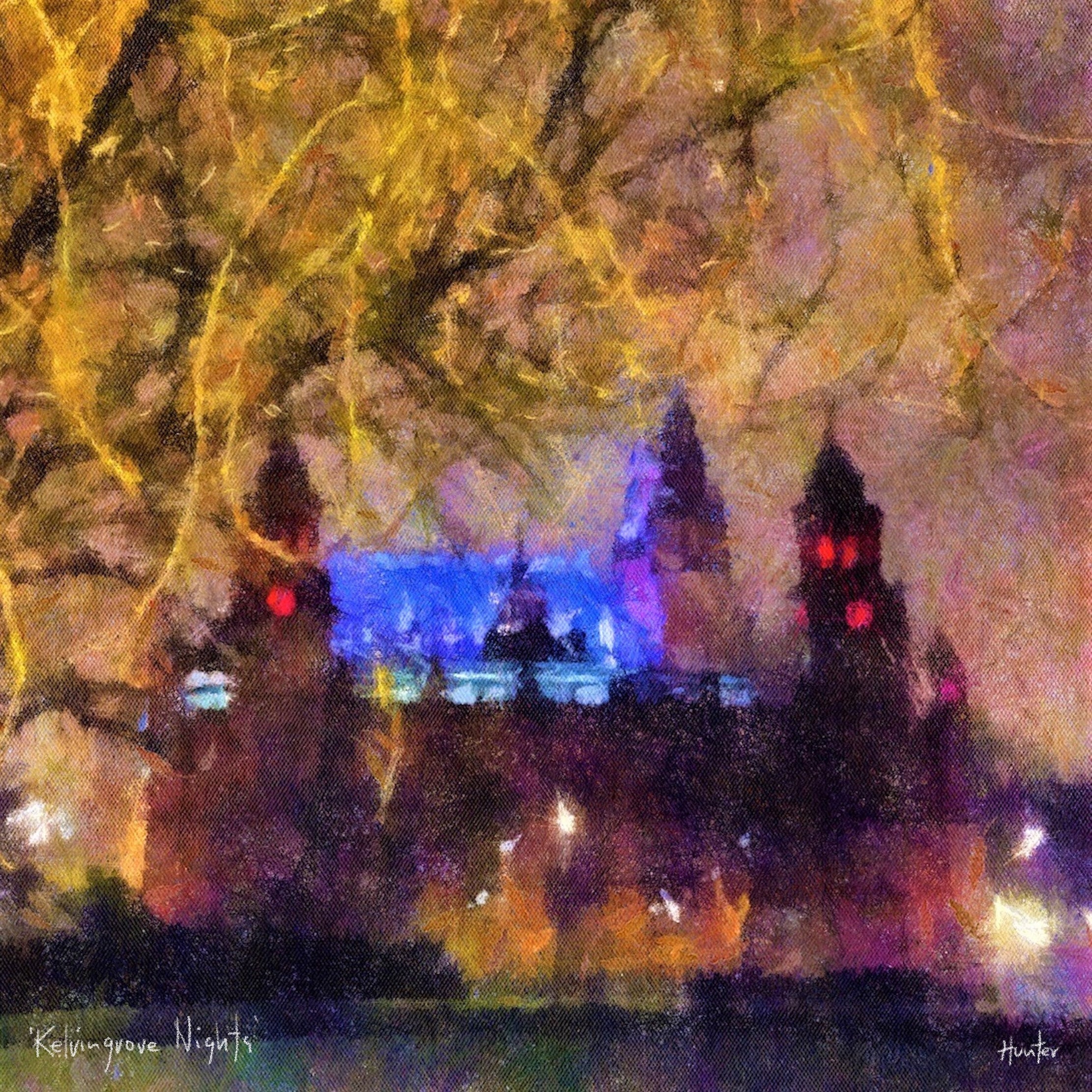 Kelvingrove Nights | Scotland In Your Pocket Art Print-Scotland In Your Pocket Framed Prints-Edinburgh & Glasgow Art Gallery-Paintings, Prints, Homeware, Art Gifts From Scotland By Scottish Artist Kevin Hunter
