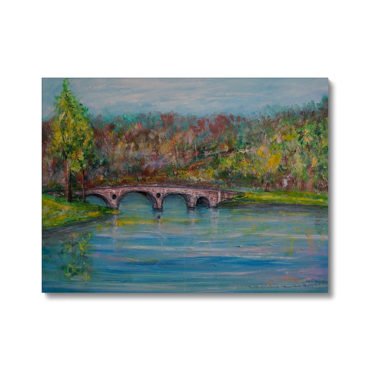 Kenmore Bridge canvas print of stone bridge over river with foliage and sky