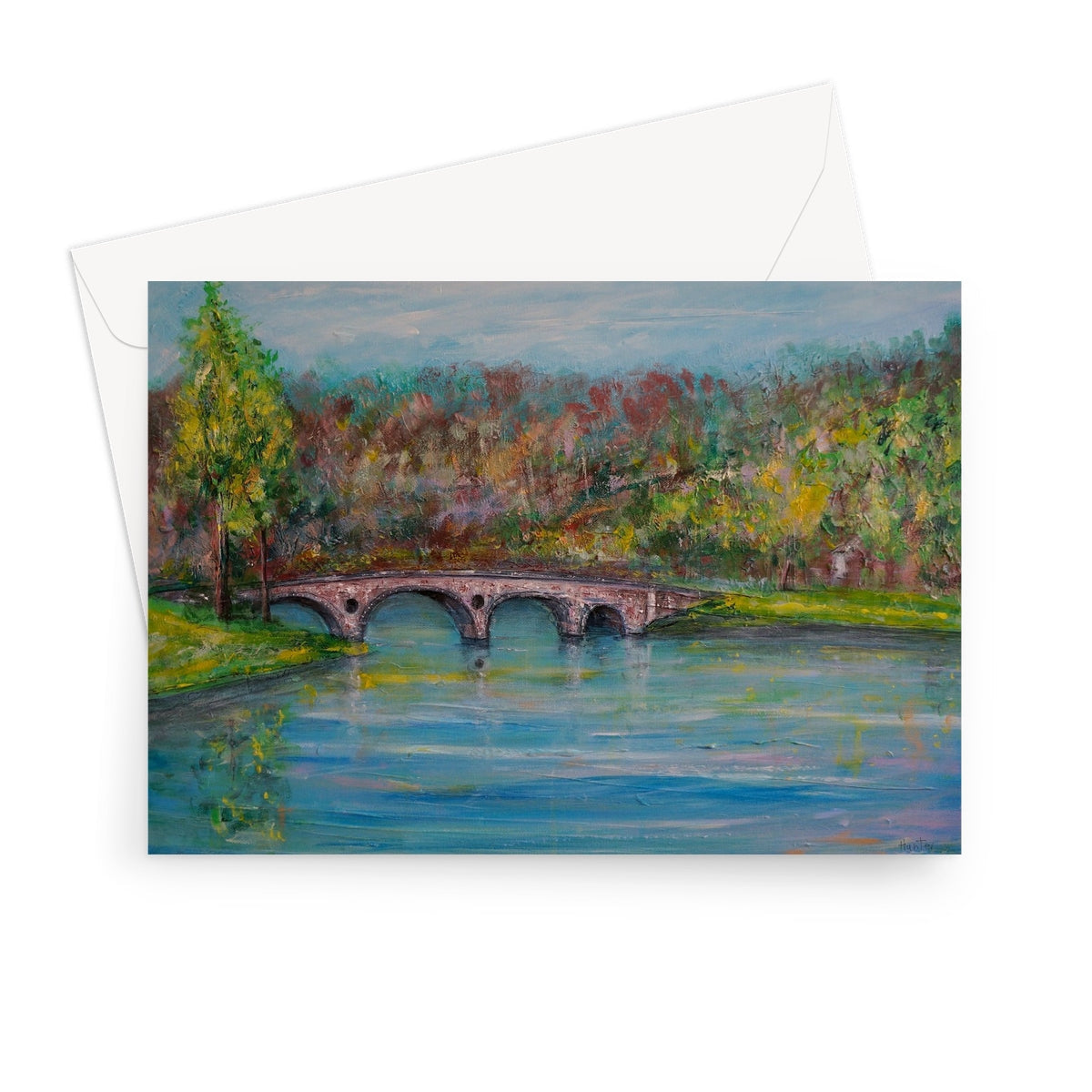 3D printed Kenmore Bridge greeting card with stone bridge design