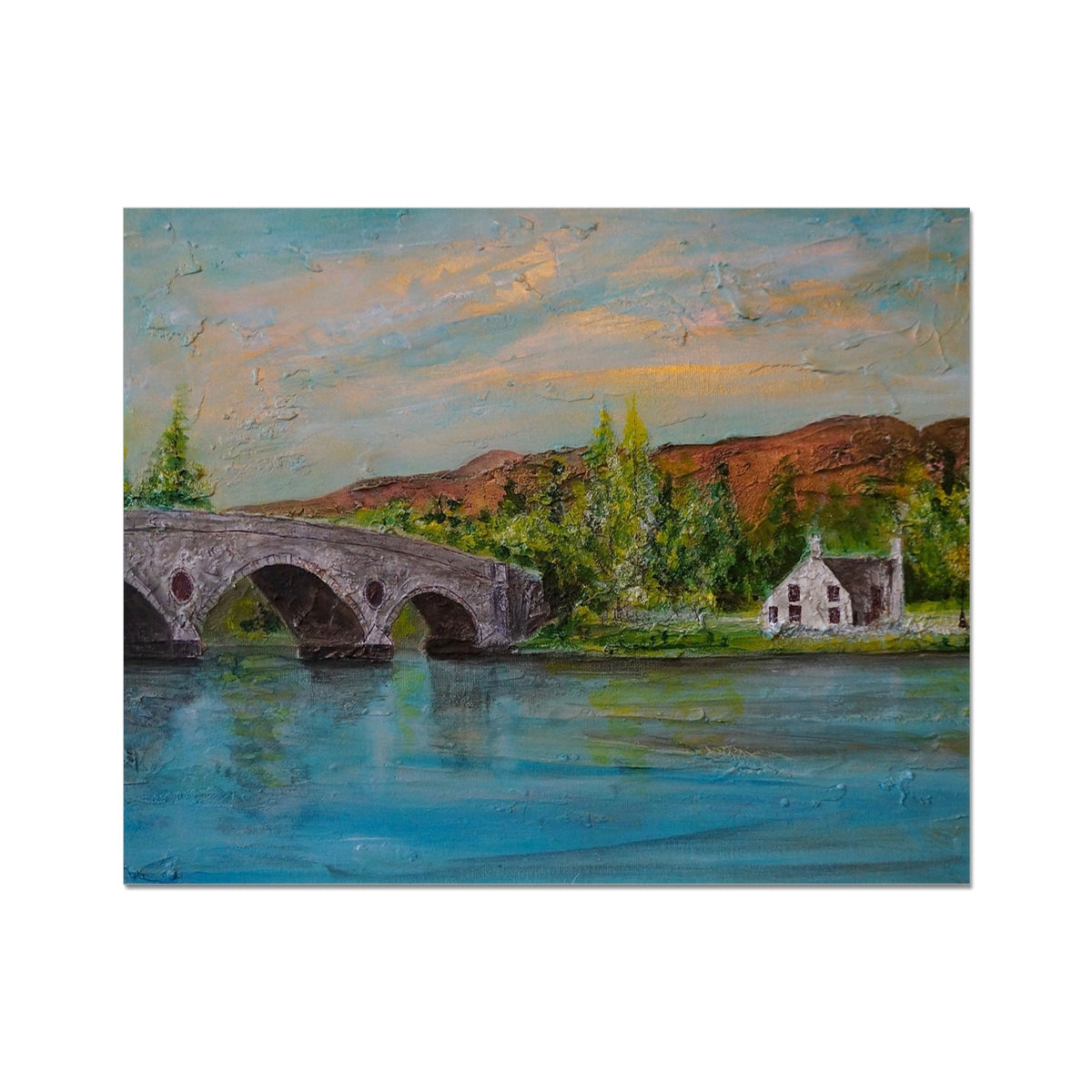 Kenmore Bridge II stone arches over river artist proof print