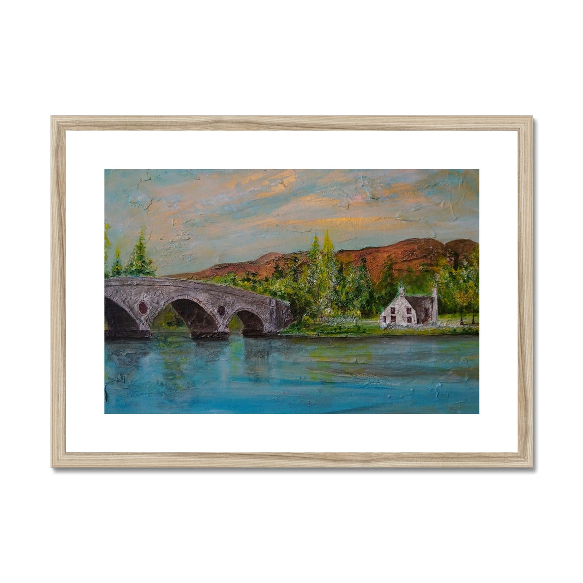 Kenmore Bridge II wooden framed art print of stone bridge over water