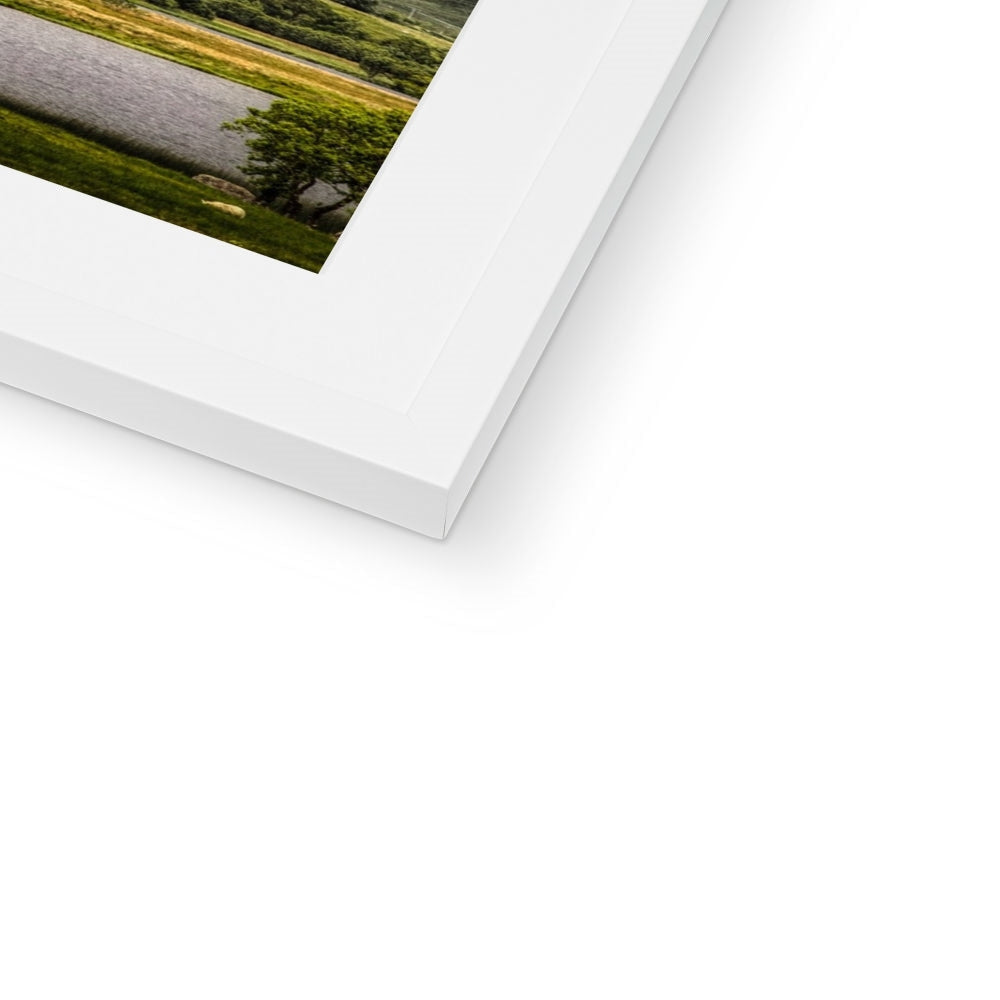 White matte Kilchurn Castle green landscape photo frame print