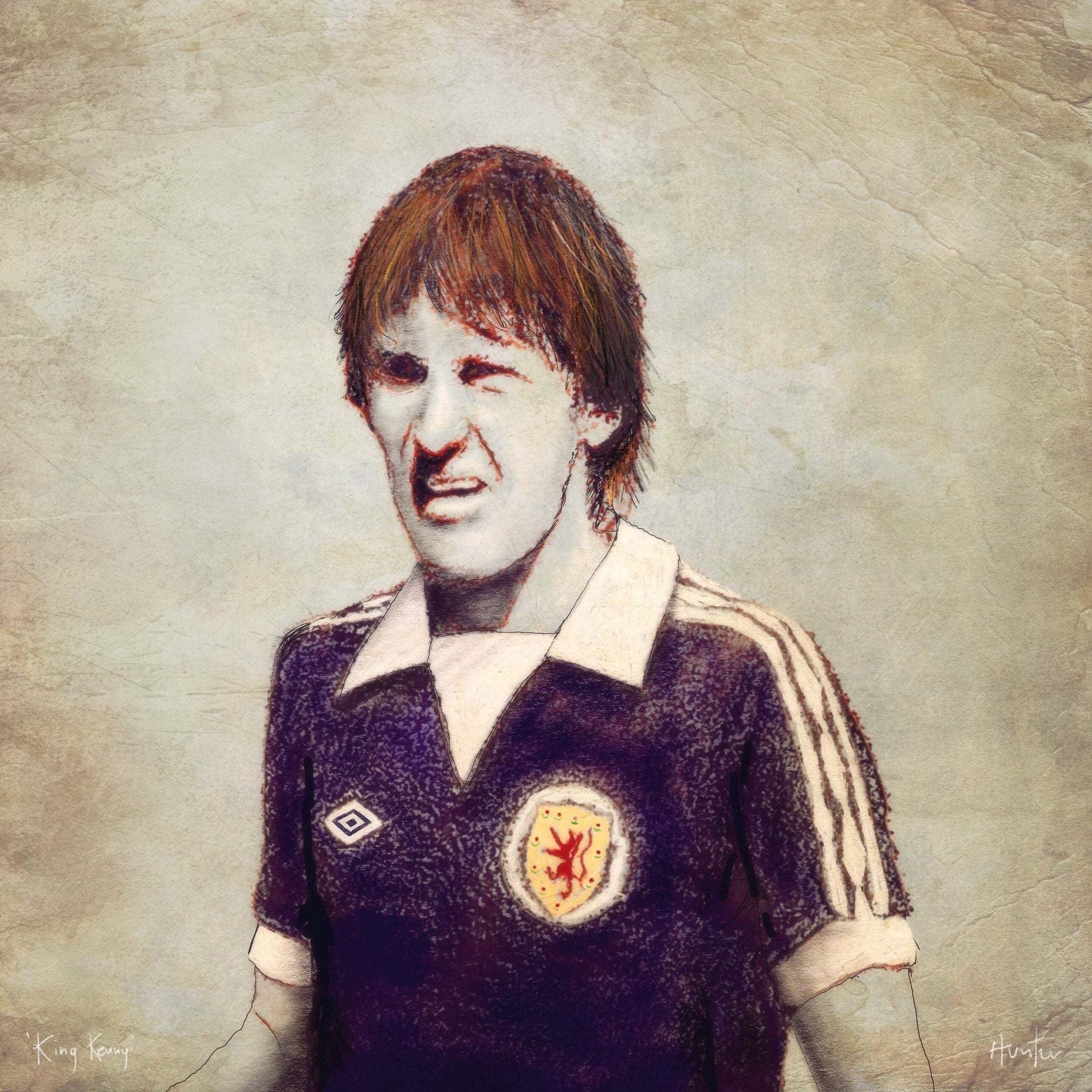 King Kenny Dalglish | Scotland In Your Pocket Art Print-Scotland In Your Pocket Framed Prints-Edinburgh & Glasgow Art Gallery-Paintings, Prints, Homeware, Art Gifts From Scotland By Scottish Artist Kevin Hunter