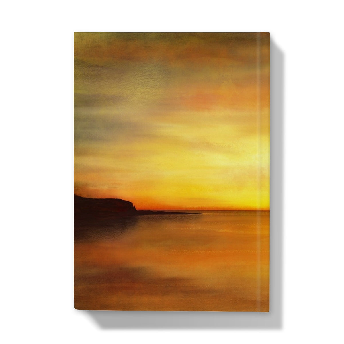 Kings Cave Sunset Arran Hardback Journal with abstract canvas sunset painting