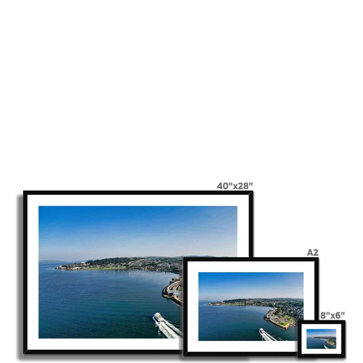 40x28 Framed Kip Marina Coastal Landscape Print with Black Frame