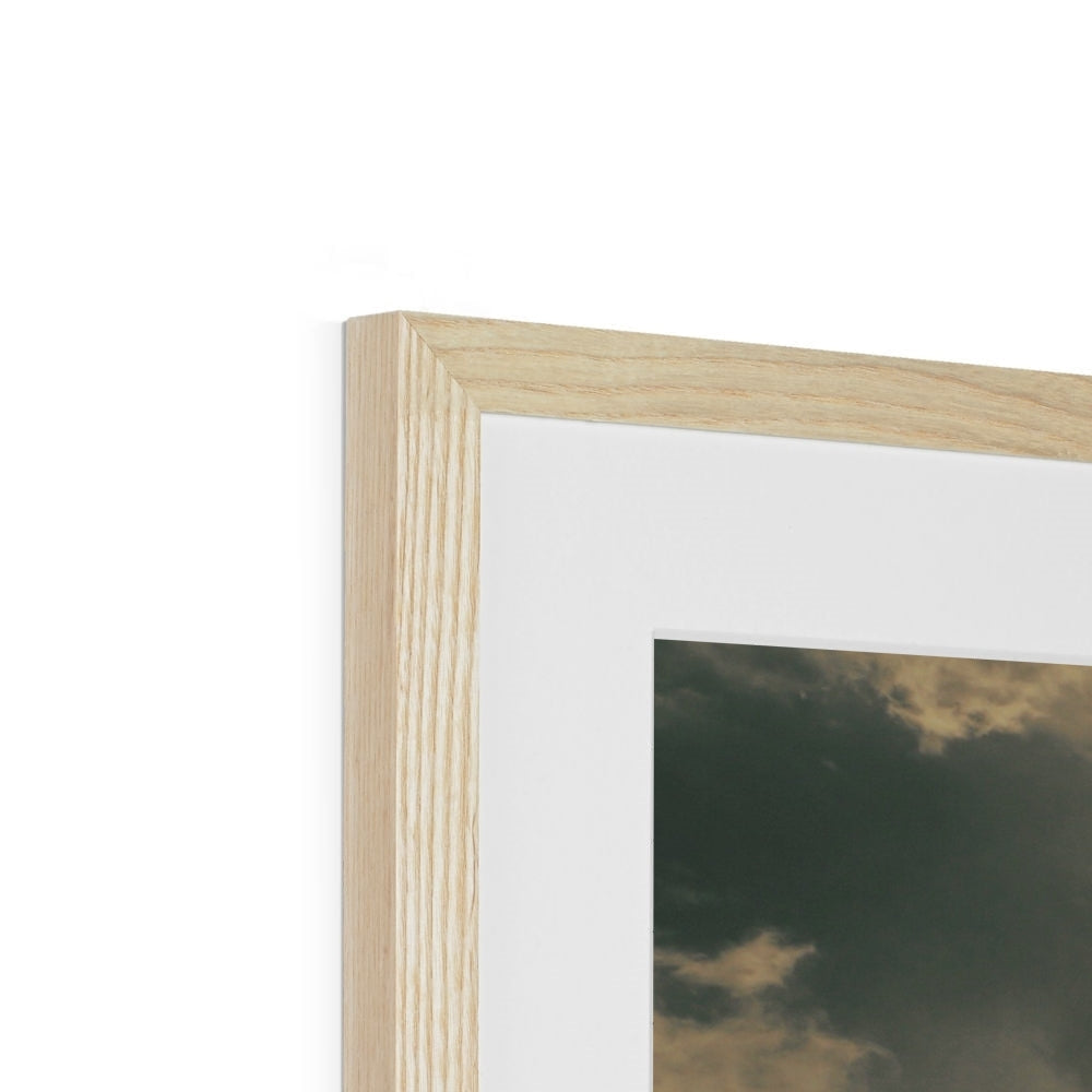 Light oak frame with white mat and dark clouds Kyles of Bute print
