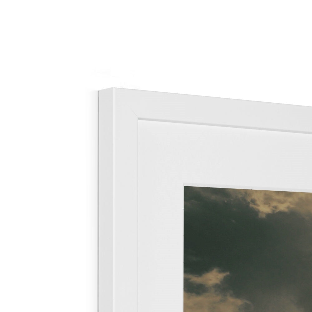 White frame with black and yellow cloud artwork from The Kyles of Bute prints