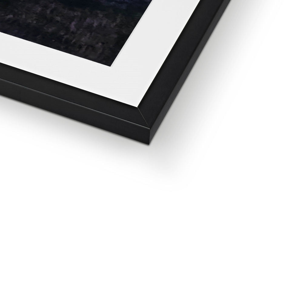 Lamlash Dusk art print in black matte frame with white mat