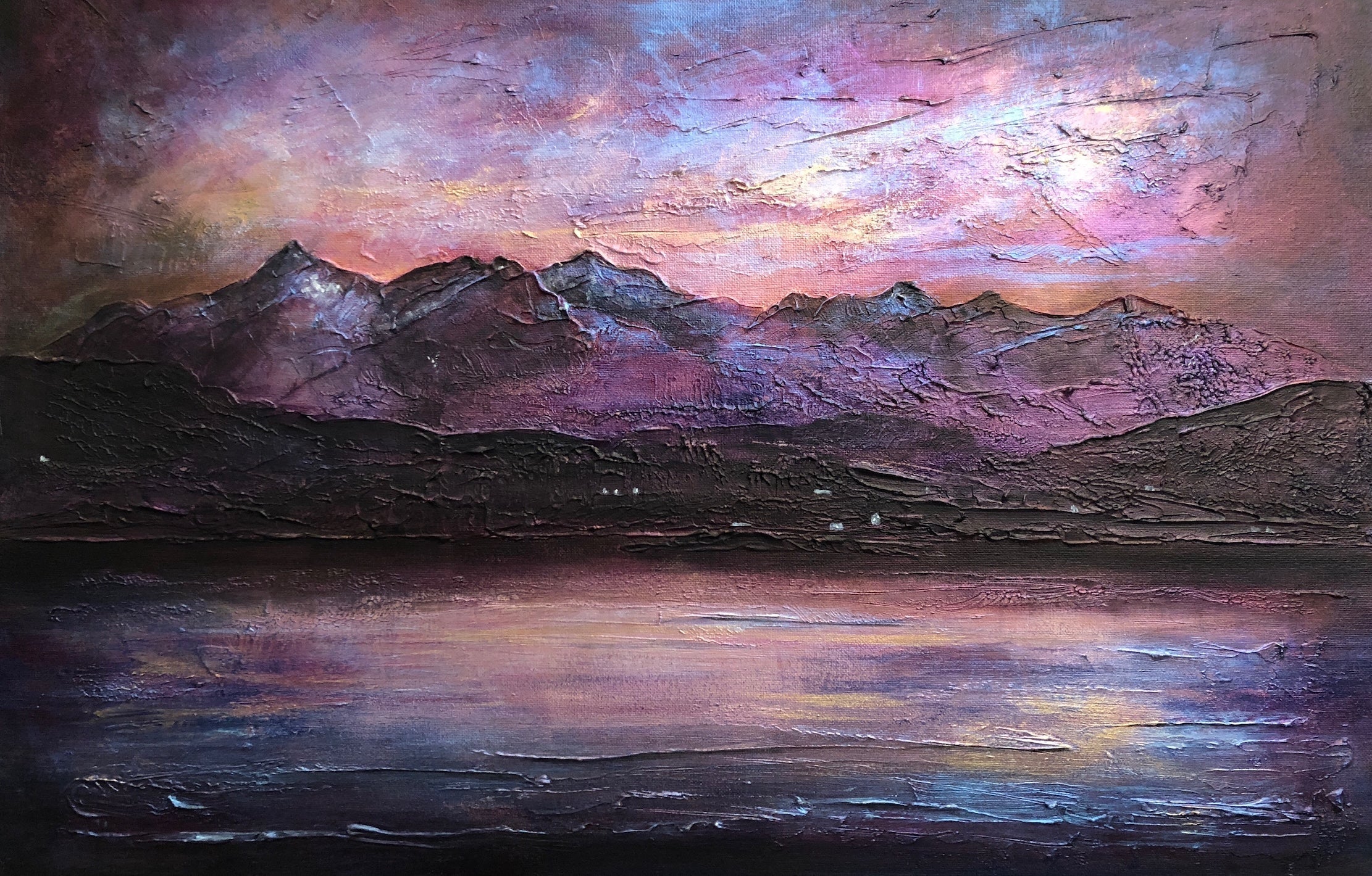 Last Skye Light Original Landscape Painting Scotland-Skye Art Gallery