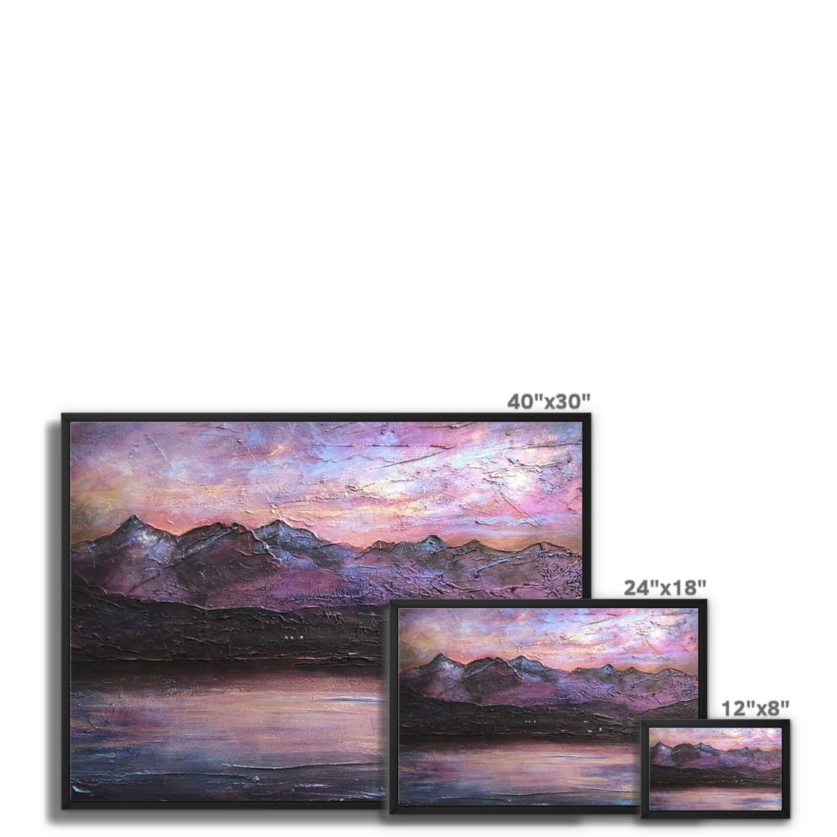 Last Skye Light Painting | Framed Canvas From Scotland-Floating Framed Canvas Prints-Skye Art Gallery-Paintings, Prints, Homeware, Art Gifts From Scotland By Scottish Artist Kevin Hunter