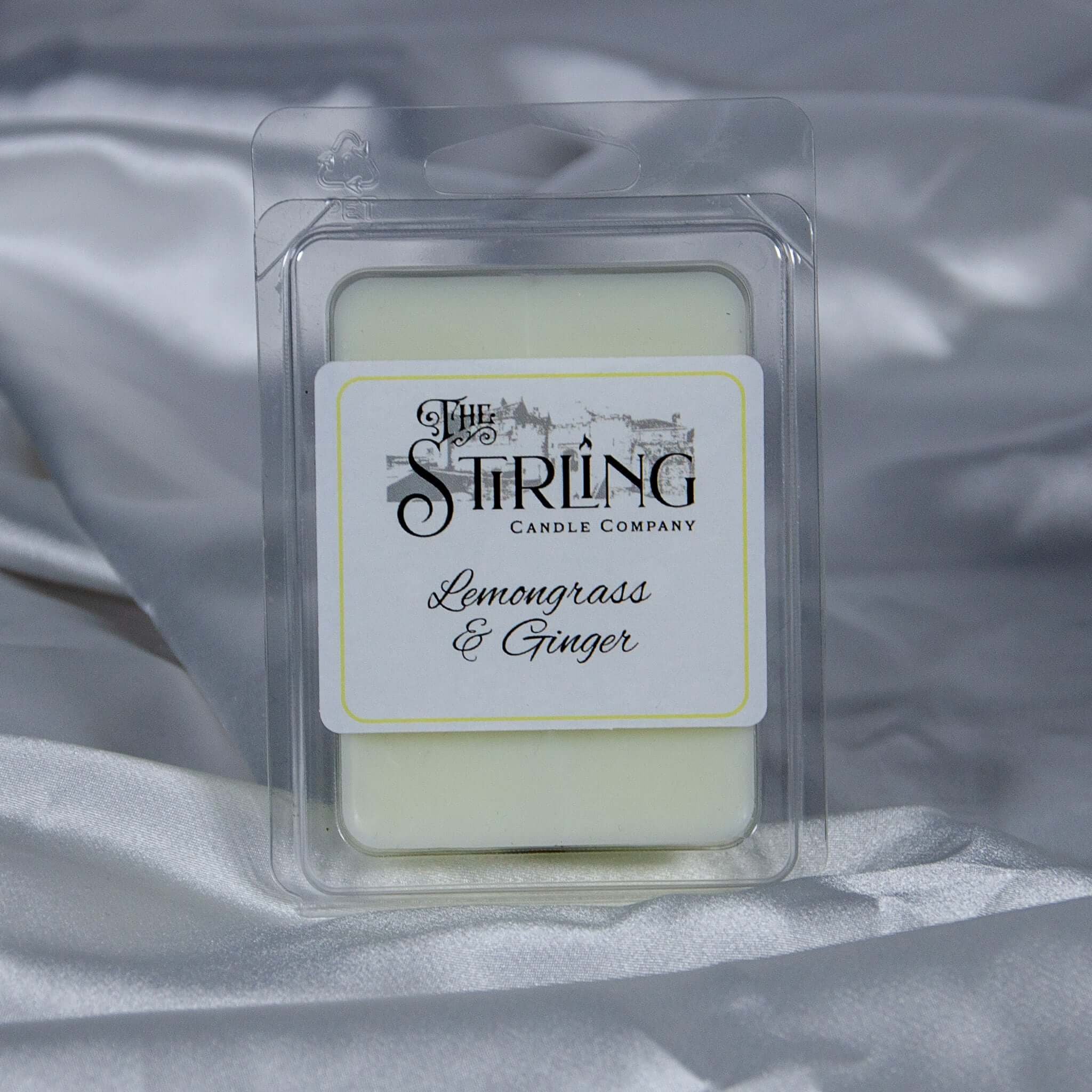 Lemongrass & Ginger wax melt clamshell by The Stirling Candle Company