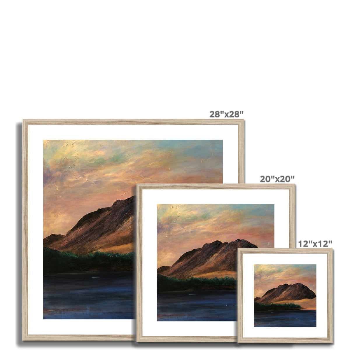 28x28 Framed Liathach Glen Torridon Mountain Sunset Painting