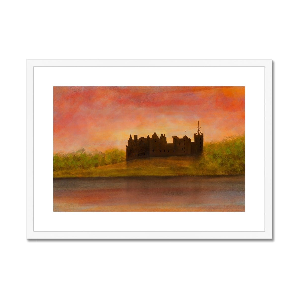 Linlithgow Palace Dusk Painting | Framed & Mounted Prints From Scotland