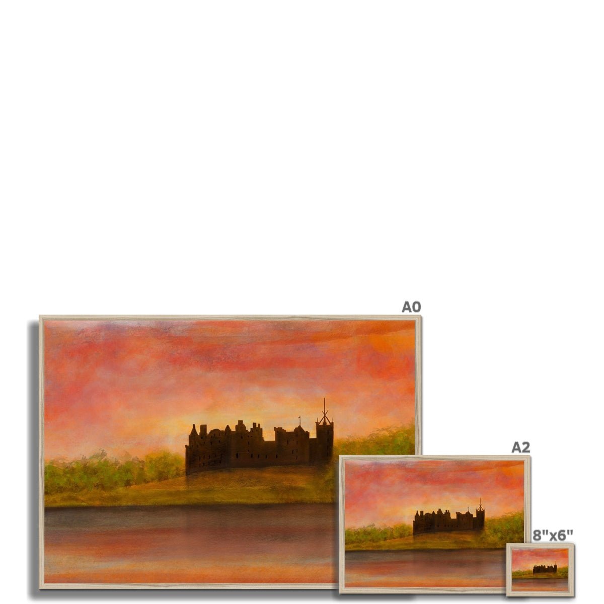 Linlithgow Palace Dusk Painting | Framed Prints From Scotland-Framed Prints-Historic & Iconic Scotland Art Gallery-Paintings, Prints, Homeware, Art Gifts From Scotland By Scottish Artist Kevin Hunter