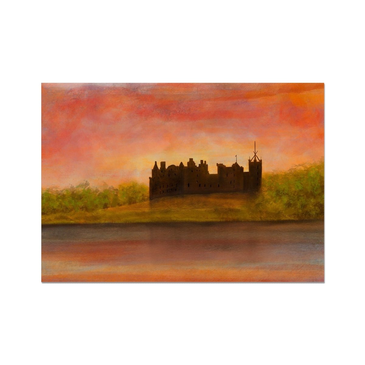 Linlithgow Palace Dusk Painting | Signed Art Prints From Scotland | By Scottish Artist Hunter