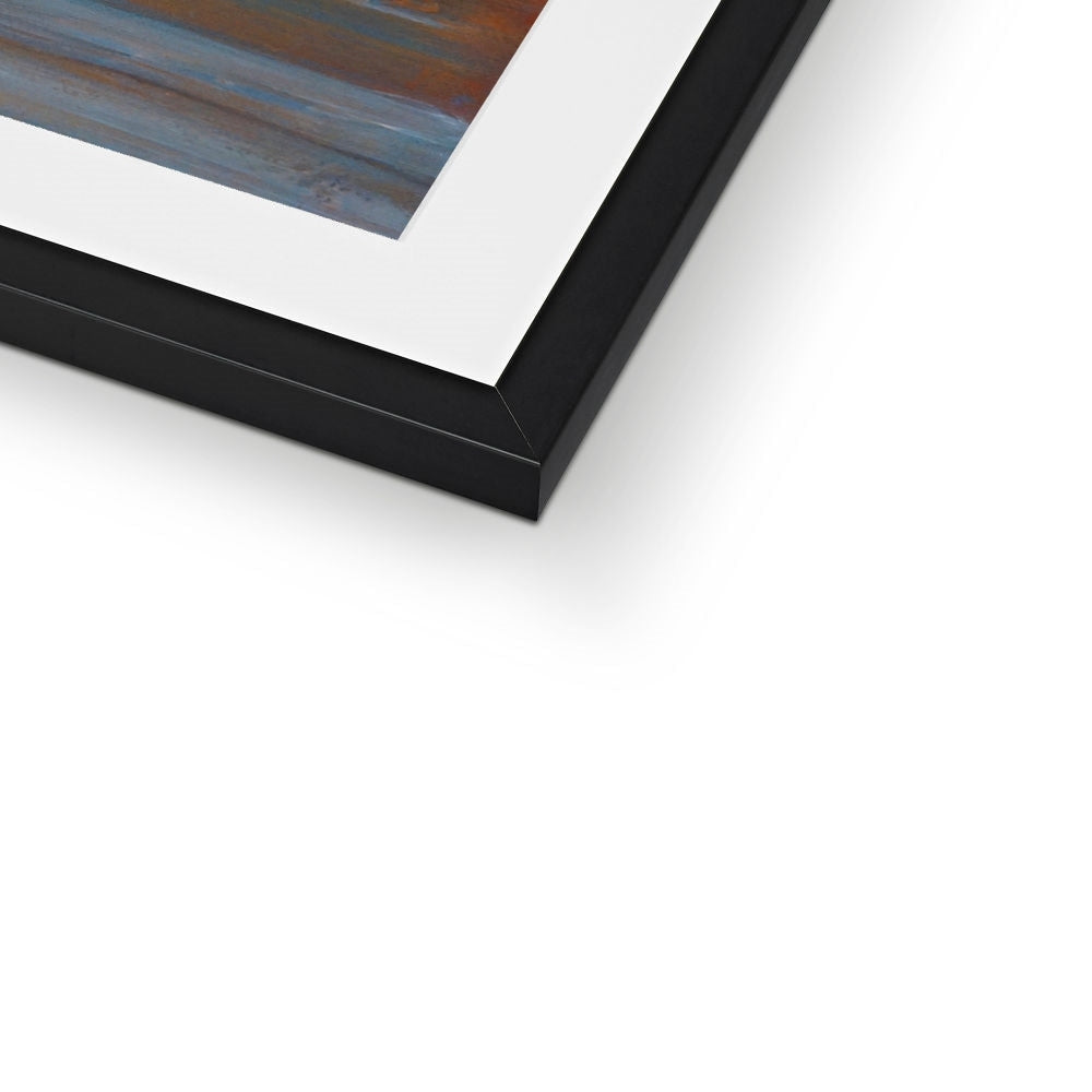 Black matte frame with white mat and Loch Awe abstract art print