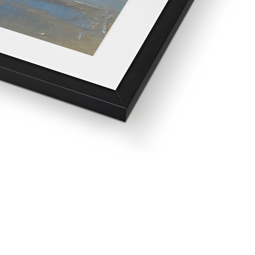 Loch Druidibeg black matte framed print with beach photo and white mat