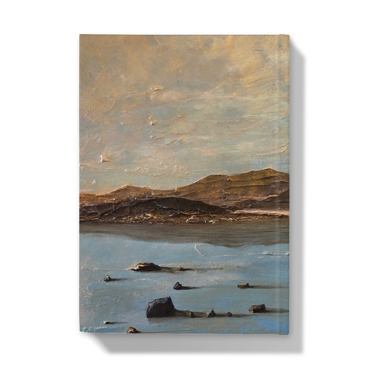 Canvas print of serene Loch Druidibeg landscape in hardback journal
