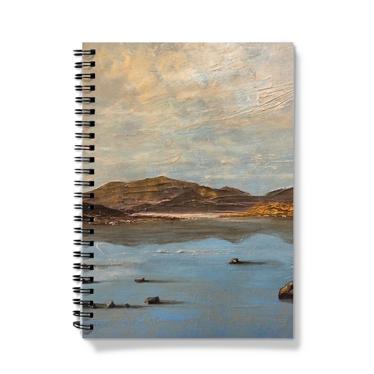 Loch Druidibeg notebook with desert landscape cover in earth tones