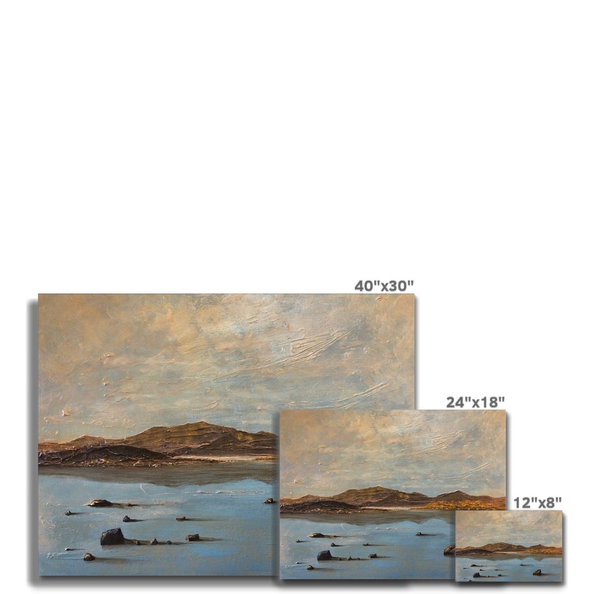 Loch Druidibeg South Uist Painting | Canvas From Scotland-Contemporary Stretched Canvas Prints-Scottish Lochs Art Gallery-Paintings, Prints, Homeware, Art Gifts From Scotland By Scottish Artist Kevin Hunter