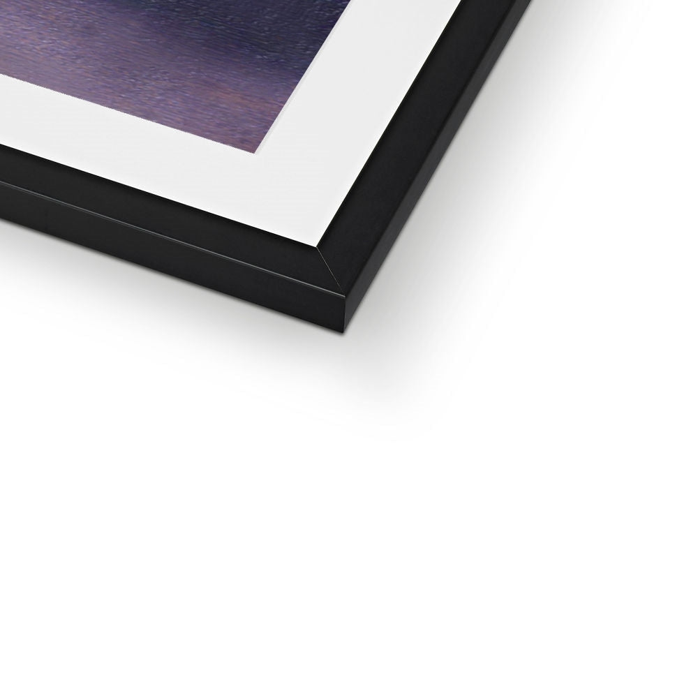 Black matte frame with white mat and dark purple Loch Eck Dawn artwork