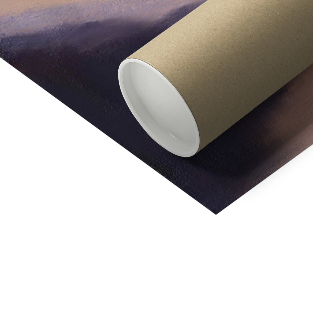 Brown kraft paper roll with white core in Loch Eck Dawn Artist Proof print