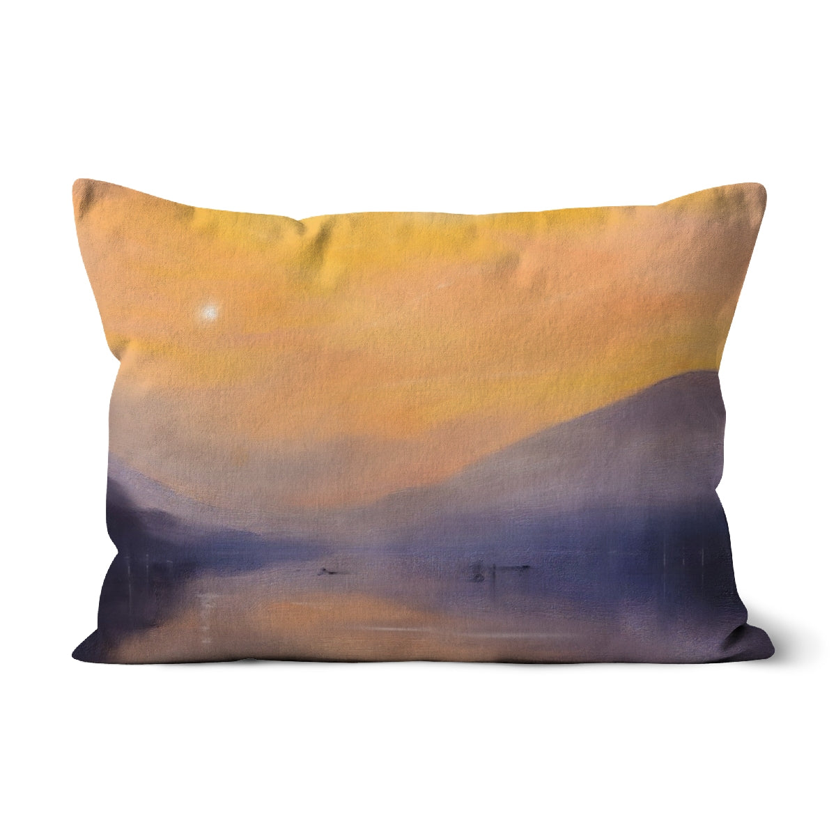 Loch Eck Dusk Art Gifts Cushion | Scottish Lochs &amp; Mountains Art Gallery | Paintings, Prints, Homeware and Art Gifts From Scotland By Scottish Artist Kevin Hunter