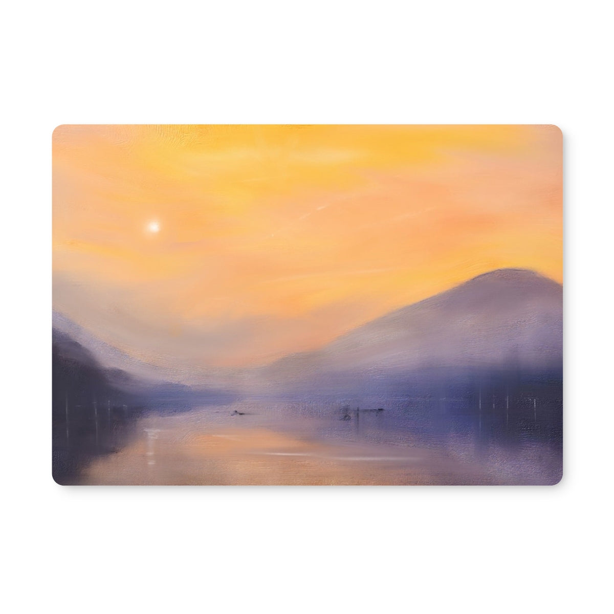 Loch Eck Dusk Art Gifts Placemat-Placemats-Scottish Lochs & Mountains Art Gallery-2 Placemats-Paintings, Prints, Homeware, Art Gifts From Scotland By Scottish Artist Kevin Hunter