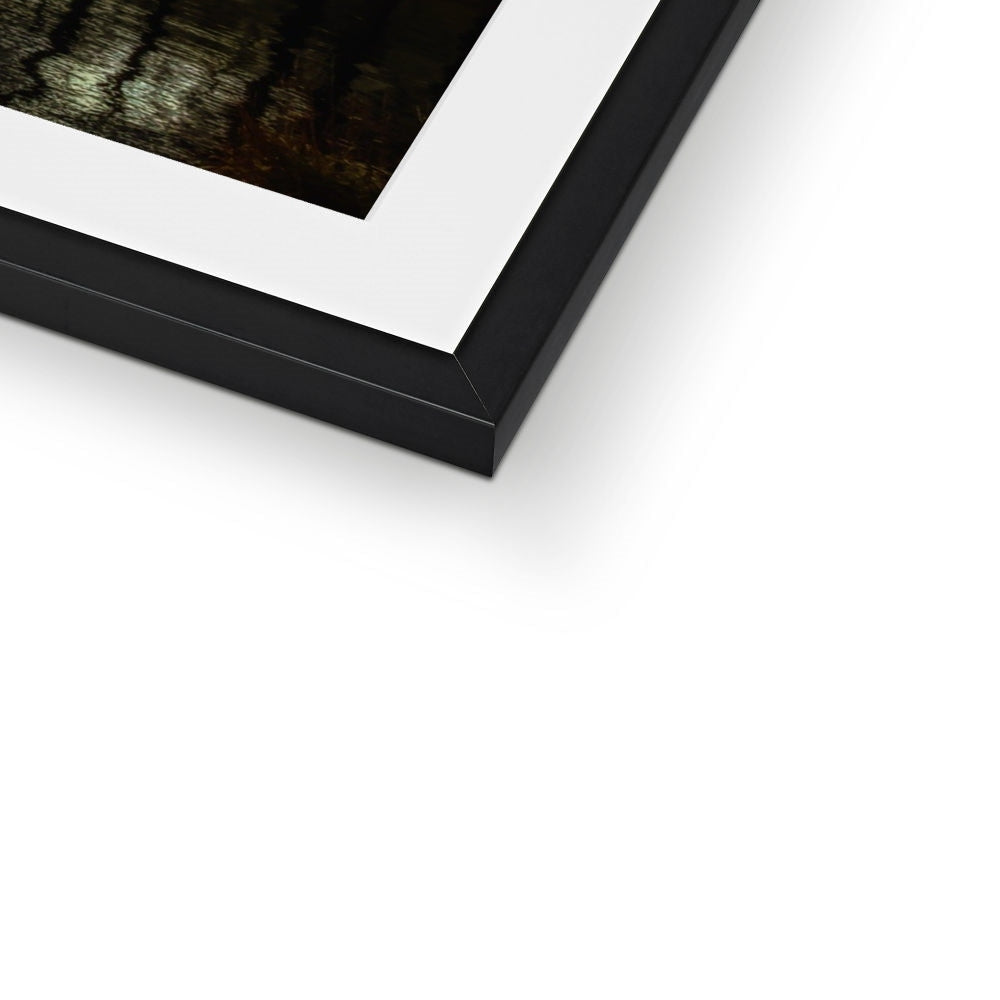 Black matte frame with white mat for Loch Eck Golden Dusk art print