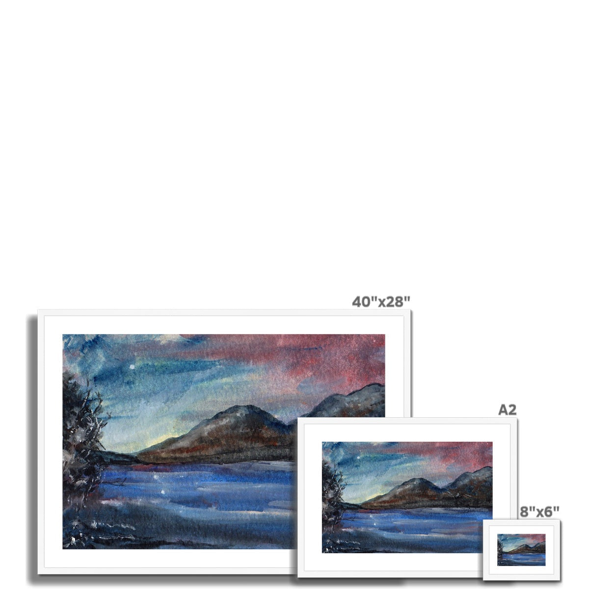 Loch Eck Moonlight Art Prints - Lochs & Mountains Gallery Scotland - Free Shipping Worldwide