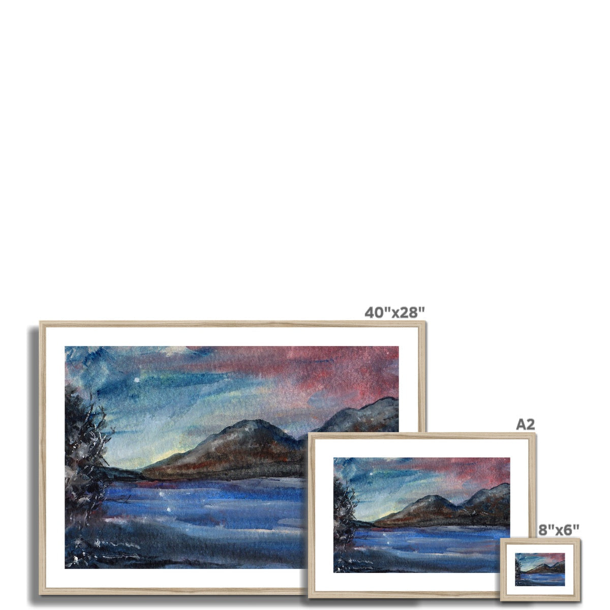 Loch Eck Moonlight Art Prints - Lochs & Mountains Gallery Scotland - Free Shipping Worldwide