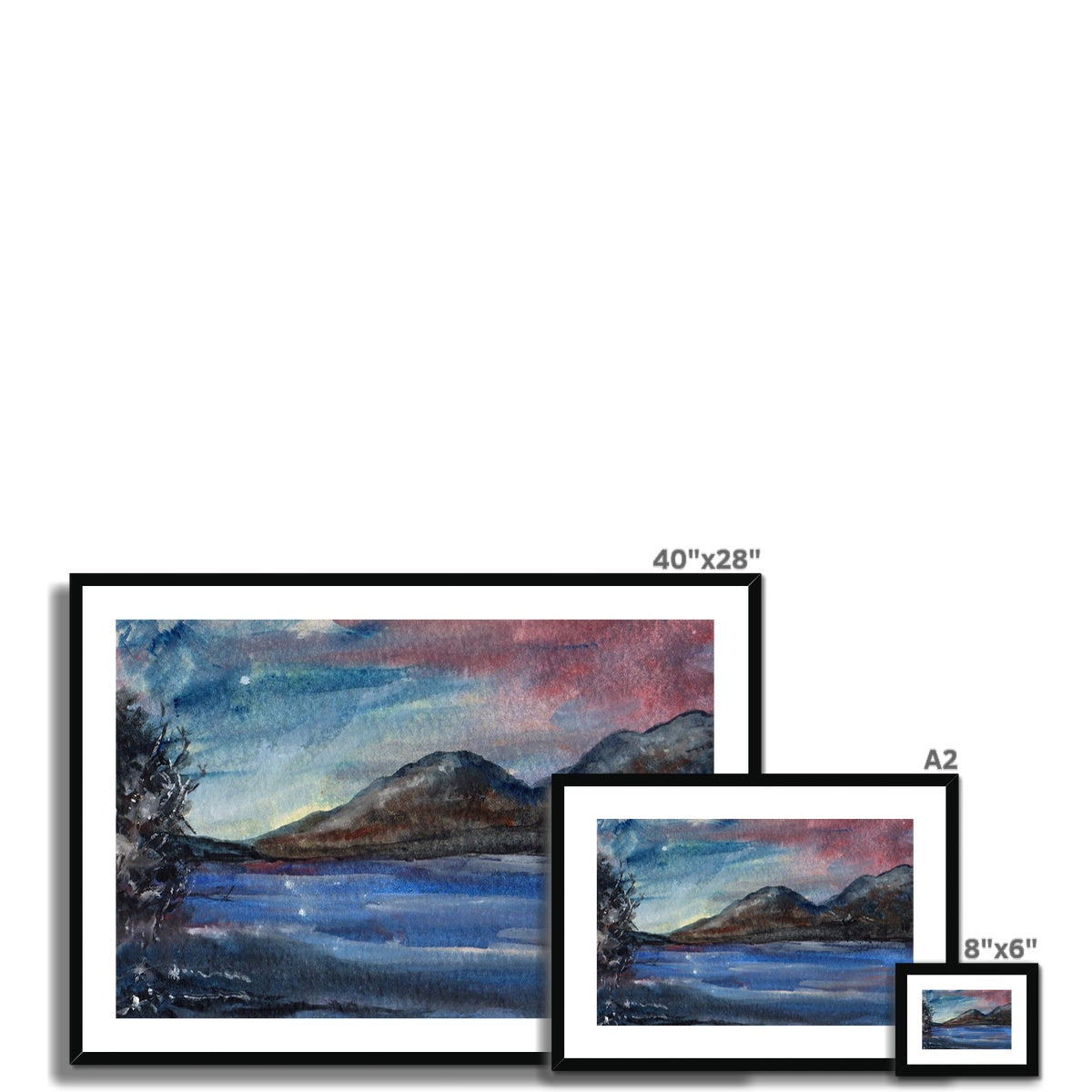 Loch Eck Moonlight Art Prints - Lochs & Mountains Gallery Scotland - Free Shipping Worldwide