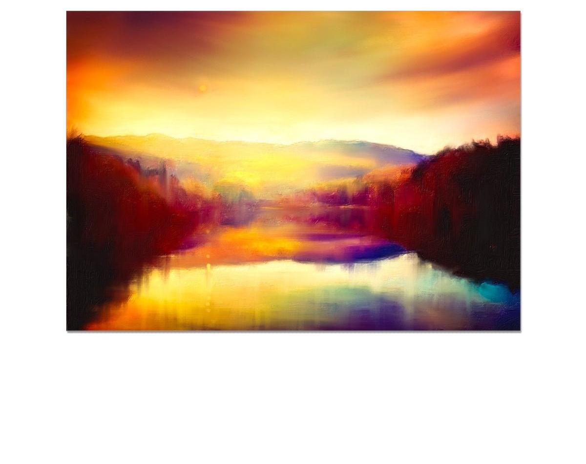 Loch Faskally Dusk-art-painting-scotland