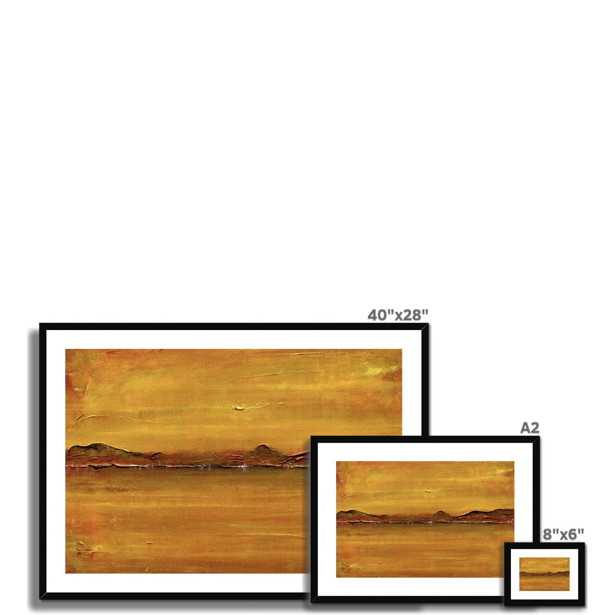 Loch Fyne Dawn 40x28 framed minimalist mountain landscape print