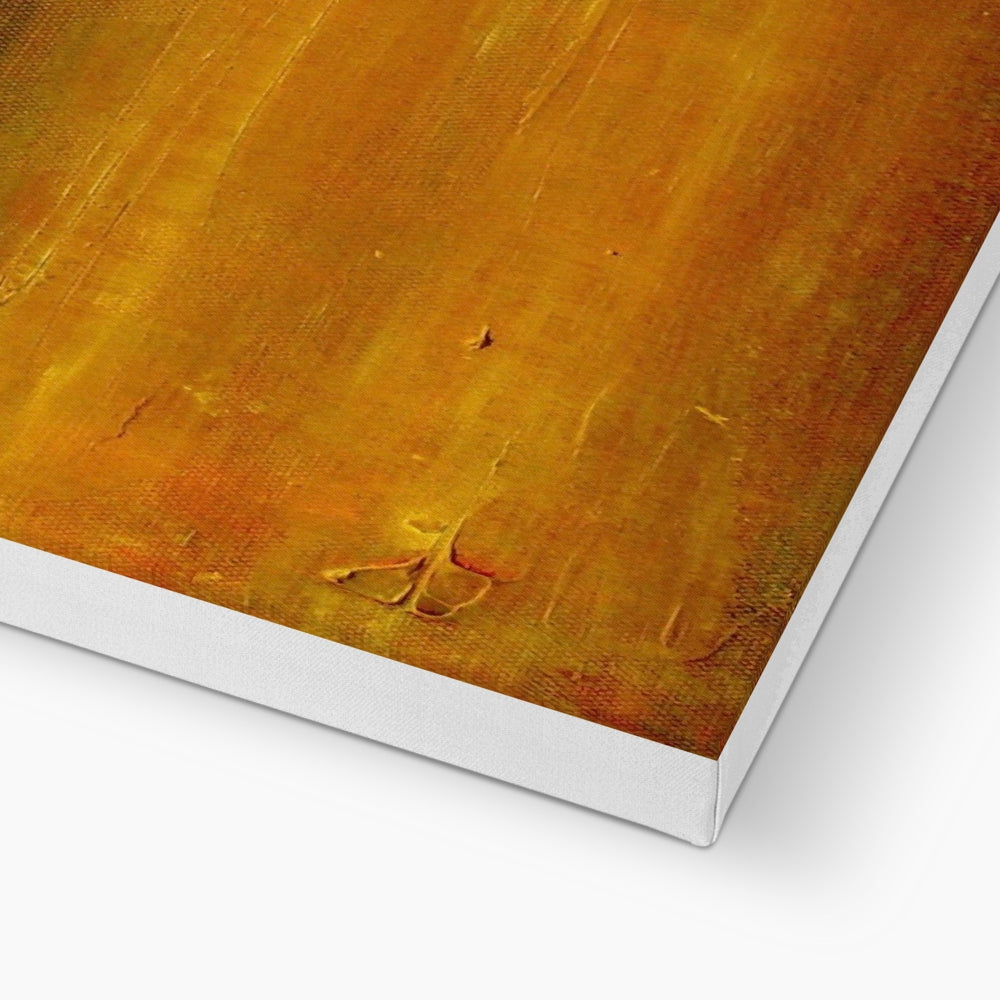 Loch Fyne Dawn yellow abstract canvas print with textured surface