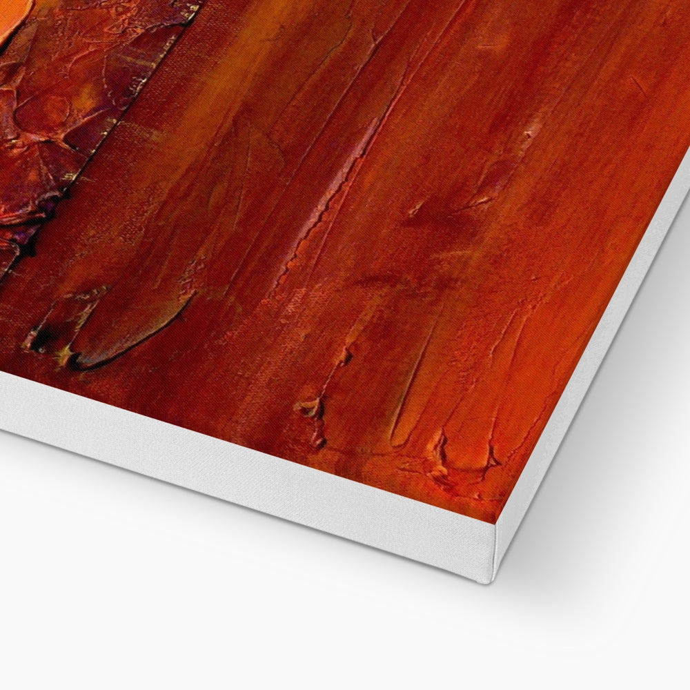 Loch Fyne Dusk canvas print of sliced bacon in orange and brown hues